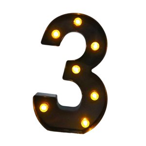 Bothyi - Letrero Luminoso Para Números De Compromiso, Pared De Noche, Marquesina Iluminada Para Exteriores, Luz De Número 3, 5,39 X 8,58 X 1,57 Pulgadas