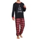 thumbnail image 4 of INSPIRE CHIC Conjunto de Pijamas a Juego para la Familia de Navidad Estampado de Árbol de Navidad Camiseta de Manga Larga y Pantalones Jogger Ropa de Dormir Festiva XL Rojo [Niños y Niñas], 4 of 5