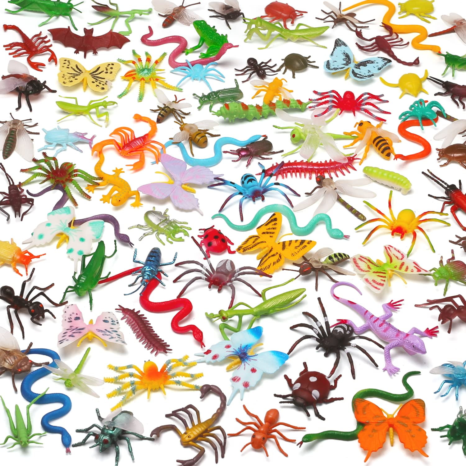 Laxdacee - Set De Figuras De Insectos De Plástico, 100 Unidades, Para Niños Mayores De 3 Años