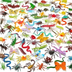 Laxdacee - Set De Figuras De Insectos De Plástico, 100 Unidades, Para Niños Mayores De 3 Años