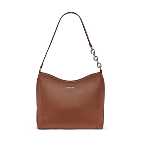 Bandolera Calvin Klein Nova Chain Hobo Caramel De Piel Vegana