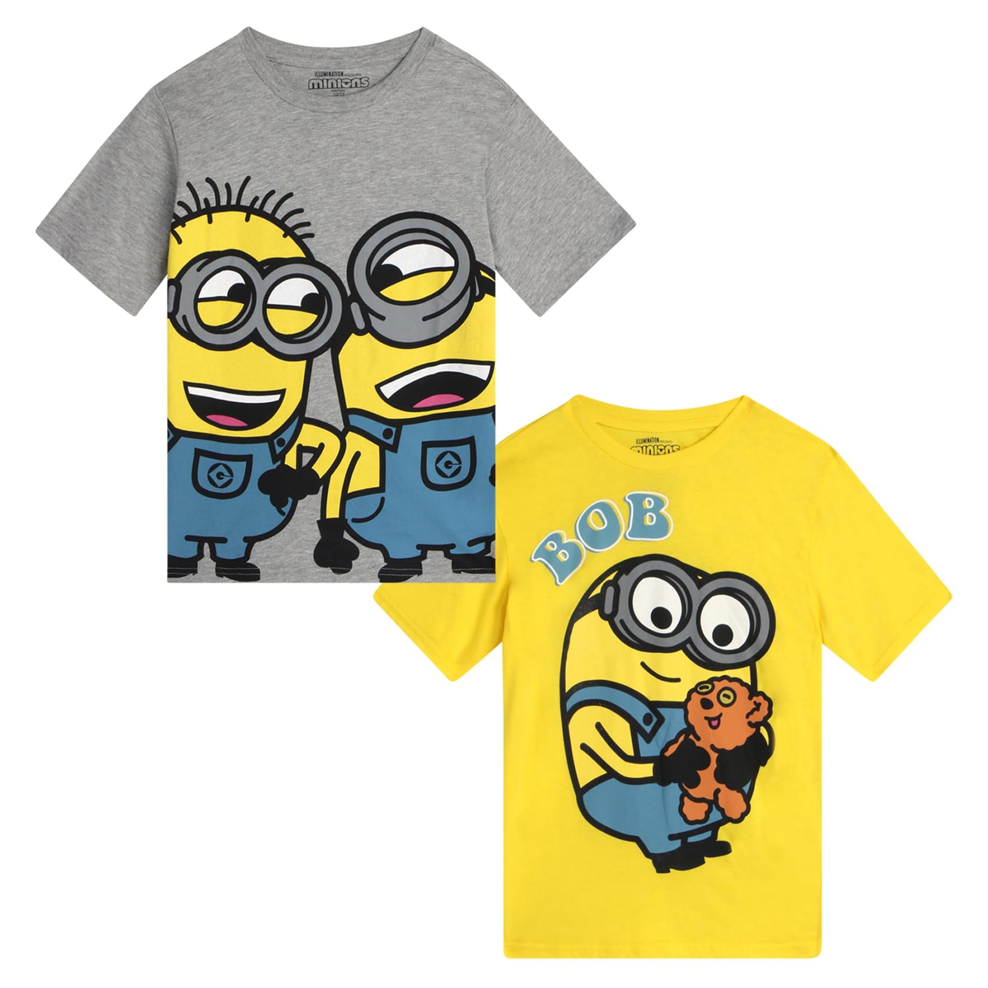 Camisas Minions Kevin Stuart Bob Boys, Paquete De 2 Unidades, Talla 7 (2t-16)