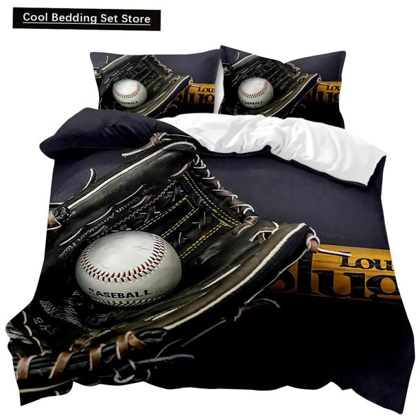Baseball Duvet Cover Set Sports Theme Boys Kids Bedding Set Baseball Bedclothes Double Size Polyester Quilt Cover Bed Sheets