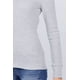 thumbnail image 4 of Saronite Camiseta Térmica Básica de Algodón Acanalado, Cuello en V, Manga Larga, Gris Jaspeado Claro (para Mujer), 4 of 4