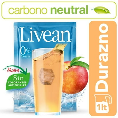 Jugo En Polvo Libre De Azúcar Sabor Durazno 7 G Sobre 1 Un Livean