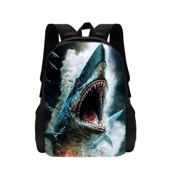 Mochila 3D Shark Print Children's School Bag Cartoon Animal Print Boys and Girls School Bag Lightweight Children's Backpack