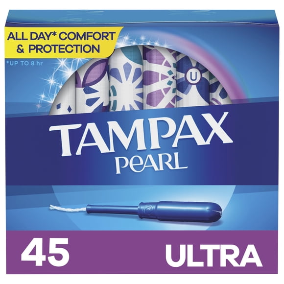 Tampones Tampax Pearl Plastic Ultra Absorbency 45 unidades