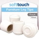 thumbnail image 1 of Protectores para patas de silla SoftTouch redondos de hule blanco que no dejan marcas, 1", 1 of 7