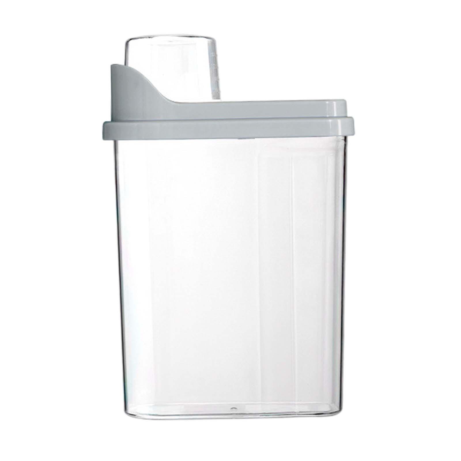 Magideal - Contenedor De Almacenamiento De Alimentos Para Perros Y Gatos, Contenedor De Almacenamiento Sellado, Caja De Arroz, Cubo De Granos Transparentes, Caja Gris