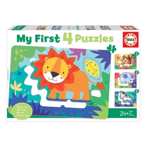 Educa Borras - Puzzle Infantil Animales De La Selva (My First 4) - Ps