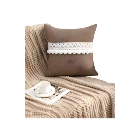 Genérico - Set De 2 Fundas De Cojin Con Pompon 45X45 S8