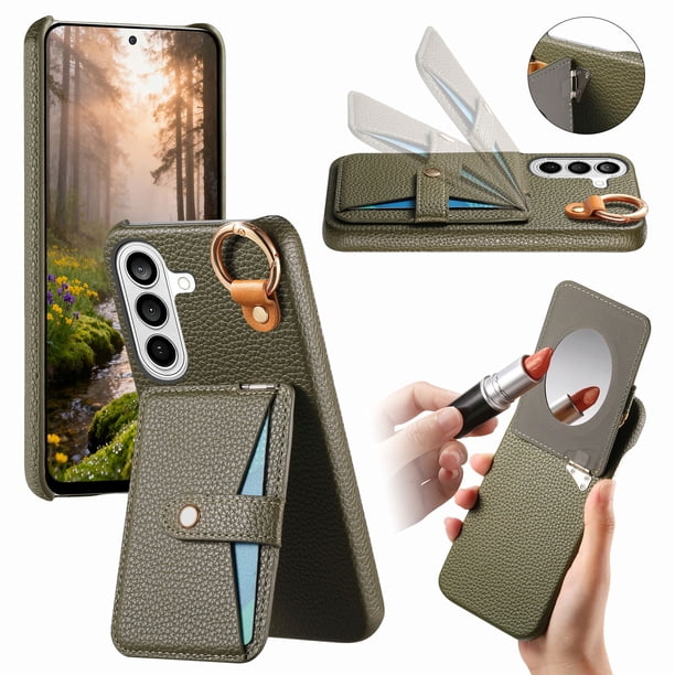 Funda FOXDOCK para Samsung Galaxy S26 Pro Soporte múltiple, diseño con anillo, función billetera y protección avanzada-verde