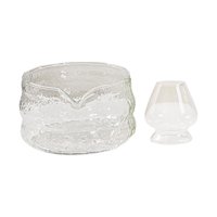 Magideal - Juego De Matcha De Vidrio De 650 Ml, Soporte Para Batidor Y Tazón Con Vertedor, Tazón De Matcha Transparente Hecho A Mano Para Amantes Del Té, Accesor