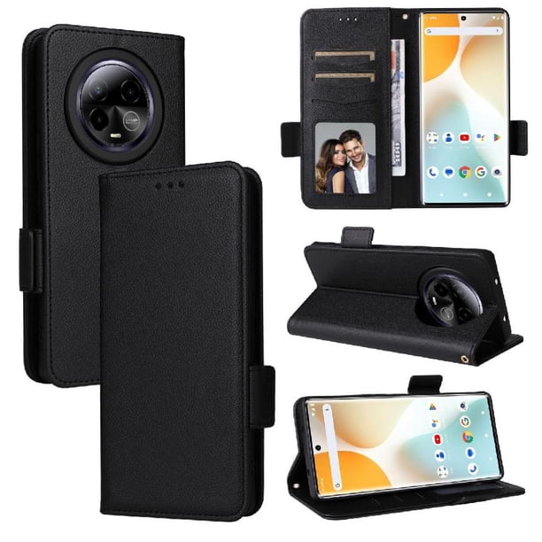 Funda Cartera para BLU Bold K50 Tapa Flip con Ranuras y Soporte Negro