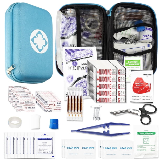 Kit de primeros auxilios AMORNING 276 piezas - Esenciales de supervivencia para viajes