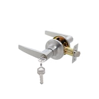 Stark Design - Cerradura Tubular Con Manilla, Oficina - Dormitorio (Níquel Satinado). Sku: Sdm10-Ns