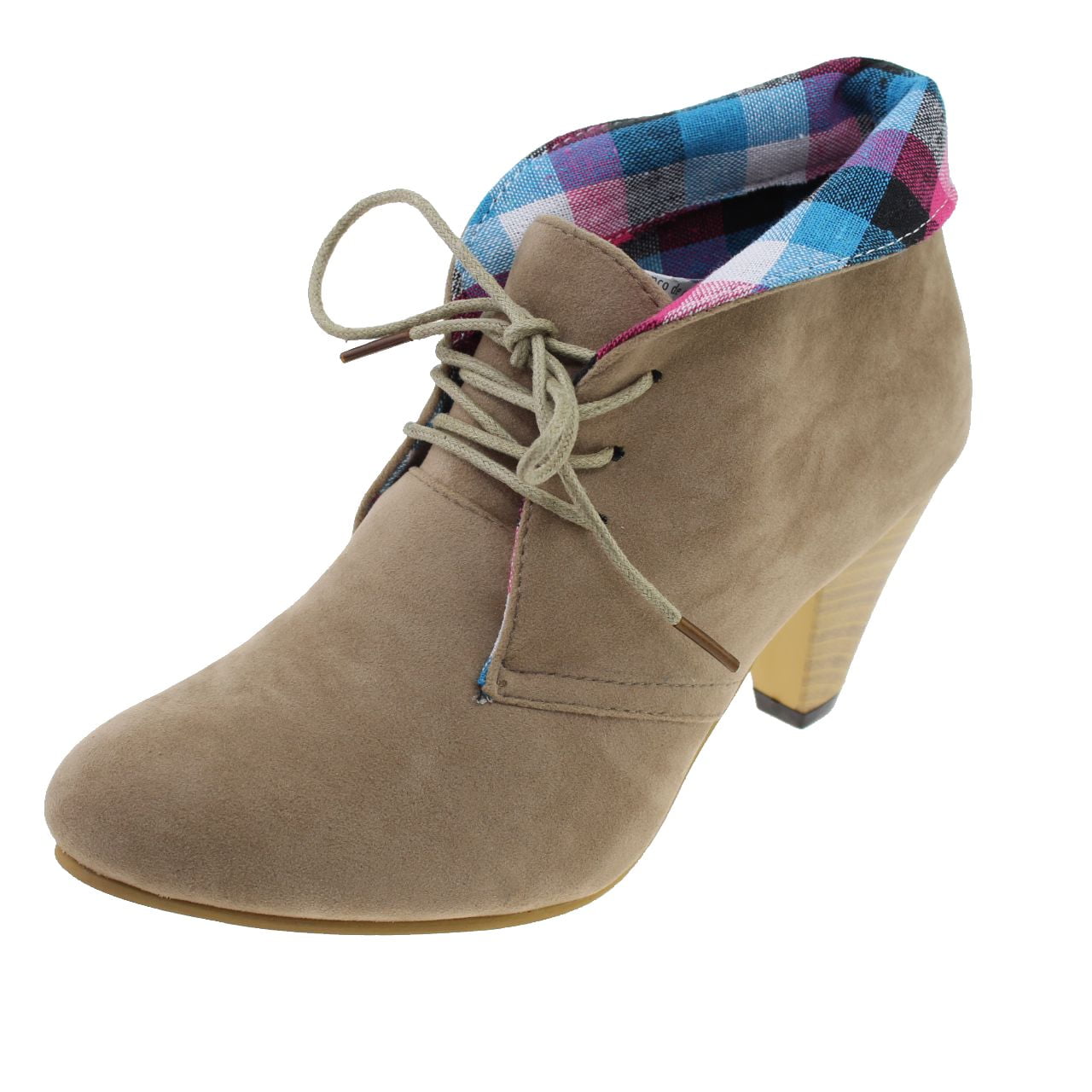 Botín Tacón Escoces Beige Vía Franca