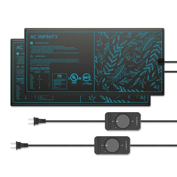 Alfombrillas para plántulas AC Infinity SUNCORE A3X2, resistentes al agua y con controladores de calor