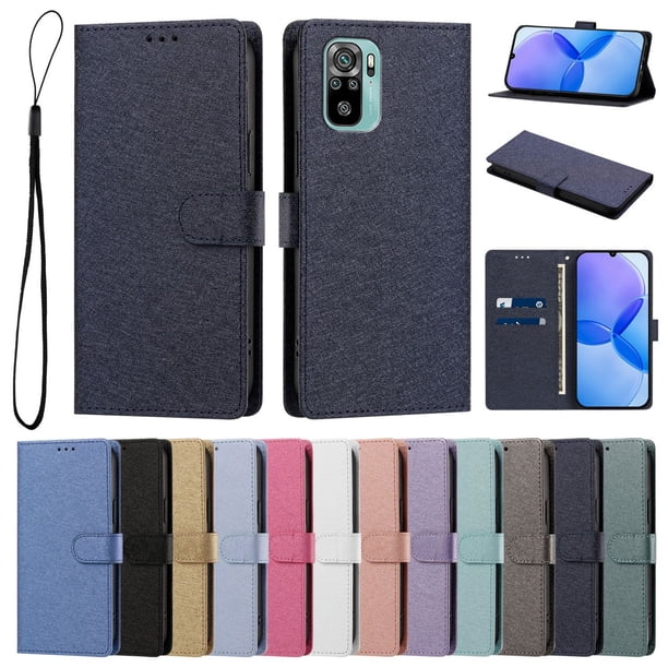 Cartera Funda para Xiaomi Redmi Note 10S 4G Carga Inalámbrica, Azul Marino