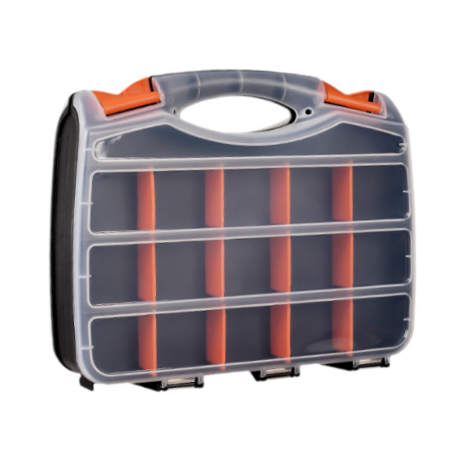 Magideal - Caja De Herramientas Organizador De Herramientas Con Paredes De Separación Extraíbles De Caja De Pesca Con Mosca De Doble Lado Para Piezas Pequeñas Uñ