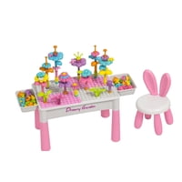 Genérico - Mesa De Bloques Didactica 6 En 1 Con 89 Piezas Y Silla