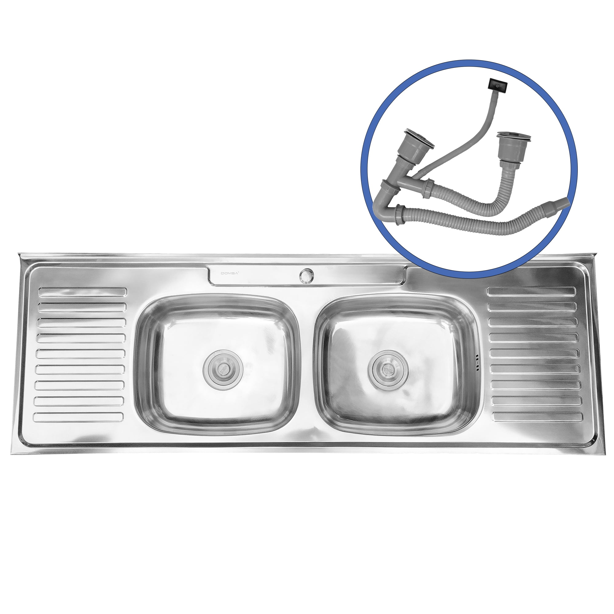 Domsa - Cubierta Lavaplatos Sobreponer Doble 150x50 Cm