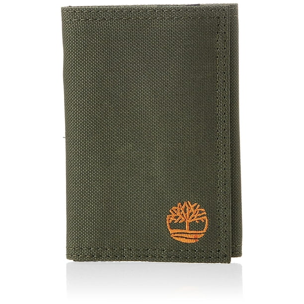 Billetera Timberland Trifold de nailon para hombre, color verde oliva