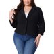thumbnail image 1 of Agnes Orinda Blazers de Cultivo para Mujeres de Talla Grande para Escuela y Universidad, Mangas 3/4 Fruncidas, Solapa de Muesca, Botón Abajo, Traje de Negocios Casual 3X Negro, 1 of 8