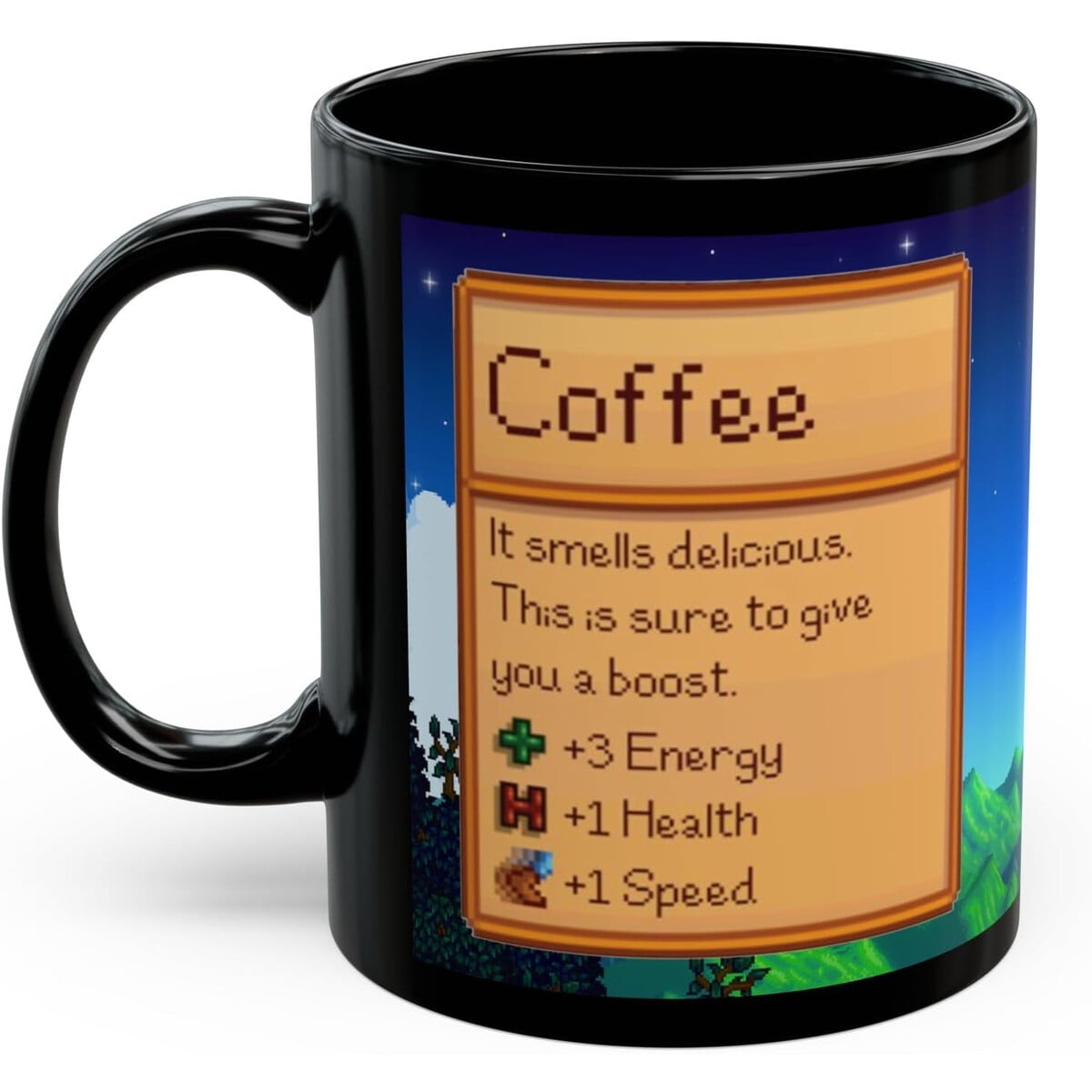 Taza Stardew Valley Creators Cove Negra 11oz Ceramica