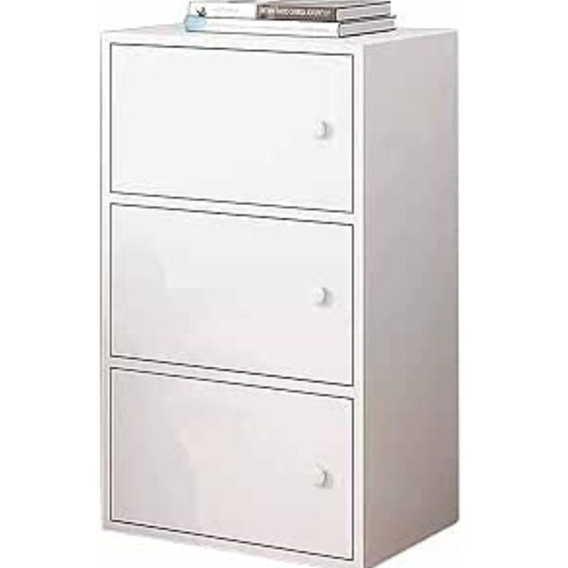 Mueble Organizador De Zapatos Cajones 3 Puertas Blanco 93X43X30Cm