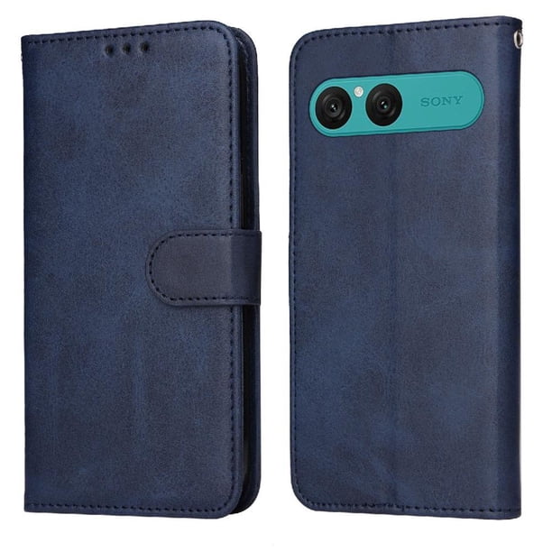 Funda Billetera para Sony Xperia 10 VII con Porta Tarjetas y Soporte Ajustable Azul