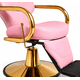 thumbnail image 4 of Sillon Profesional Hidráulico Barberia Spa Reclinable 130° Giro 360° Rosa Nanofort Base Metalica Soporta hasta 150 kg, 4 of 7