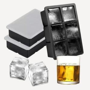 Genérico - Set 3 Molde Silicona 6 Cavidades Negro Con Tapa Reposteria