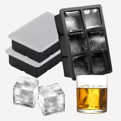 Genérico - Set 3 Molde Silicona 6 Cavidades Negro Con Tapa Reposteria