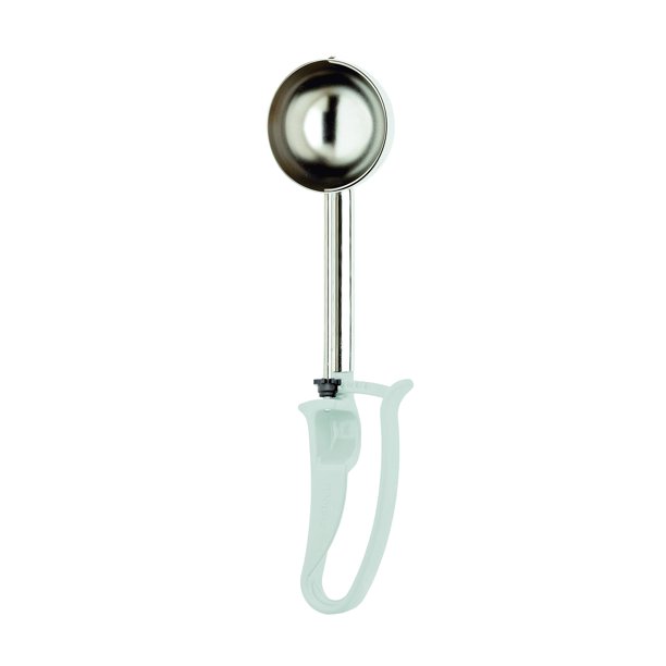Zeroll 2008-EX cucharón universal EZ Disher de longitud extendida para porcionar alimentos, apto para uso con mano derecha o izquierda, apto para lavavajillas, 2 3/4 pulgadas, gris
