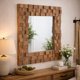 thumbnail image 2 of Espejo Moran de pared cuadrado de madera estilo mosaico 80x86x45, 2 of 5