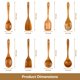 thumbnail image 2 of Cucharas de cocina de madera AIUHI antiadherentes de madera de teca, paquete de 8, 2 of 6