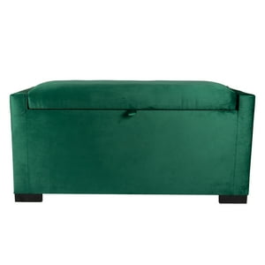 Máxima Design - Banqueta Leyzy Con Baúl Verde Botella Felpa 40X55X105 Cm