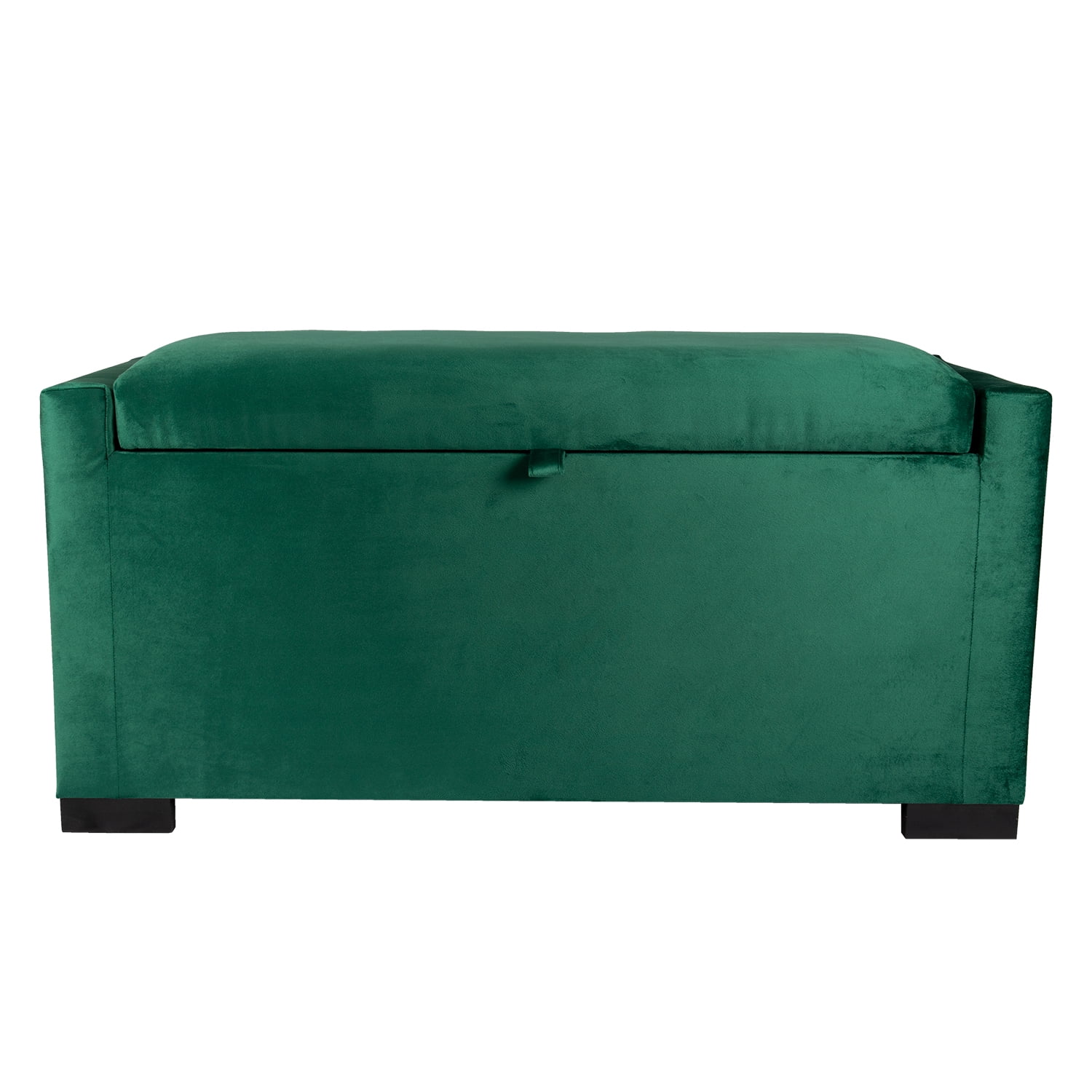 Máxima Design - Banqueta Leyzy Con Baúl Verde Botella Felpa 40x55x105 Cm