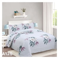 Genérico - Cubrecama Quilt Verano King - Blanco Rosas Blancas A125