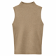 thumbnail image 2 of Polera Rib Mujer Tejida Sin Mangas Cuello Alto Acanalada beige Talla Única, 2 of 3
