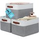 thumbnail image 1 of OrganiHaus 16 x 12,5 in Storage Baskets, 3-Pack Fabric Bins, 1 of 3