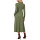 thumbnail image 3 of Vestido Suéter de Mujer Cuello Alto 2026 Manga Larga Línea A Acampanada Tejido de Punto Maxi Vestidos S Verde, 3 of 6