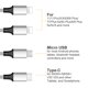 thumbnail image 2 of Cable de carga Puxnoin Multi 4 en 1 tipo C micro USB de 4 pies plateado, 2 of 5