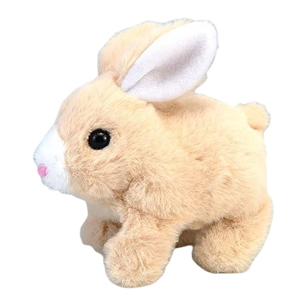 Estatuilla De Conejo Eléctrico Juguete De Peluche Con Muñeco De Conejito De Sonido Para El Amigo De La Hora De Acostarse Amarillo