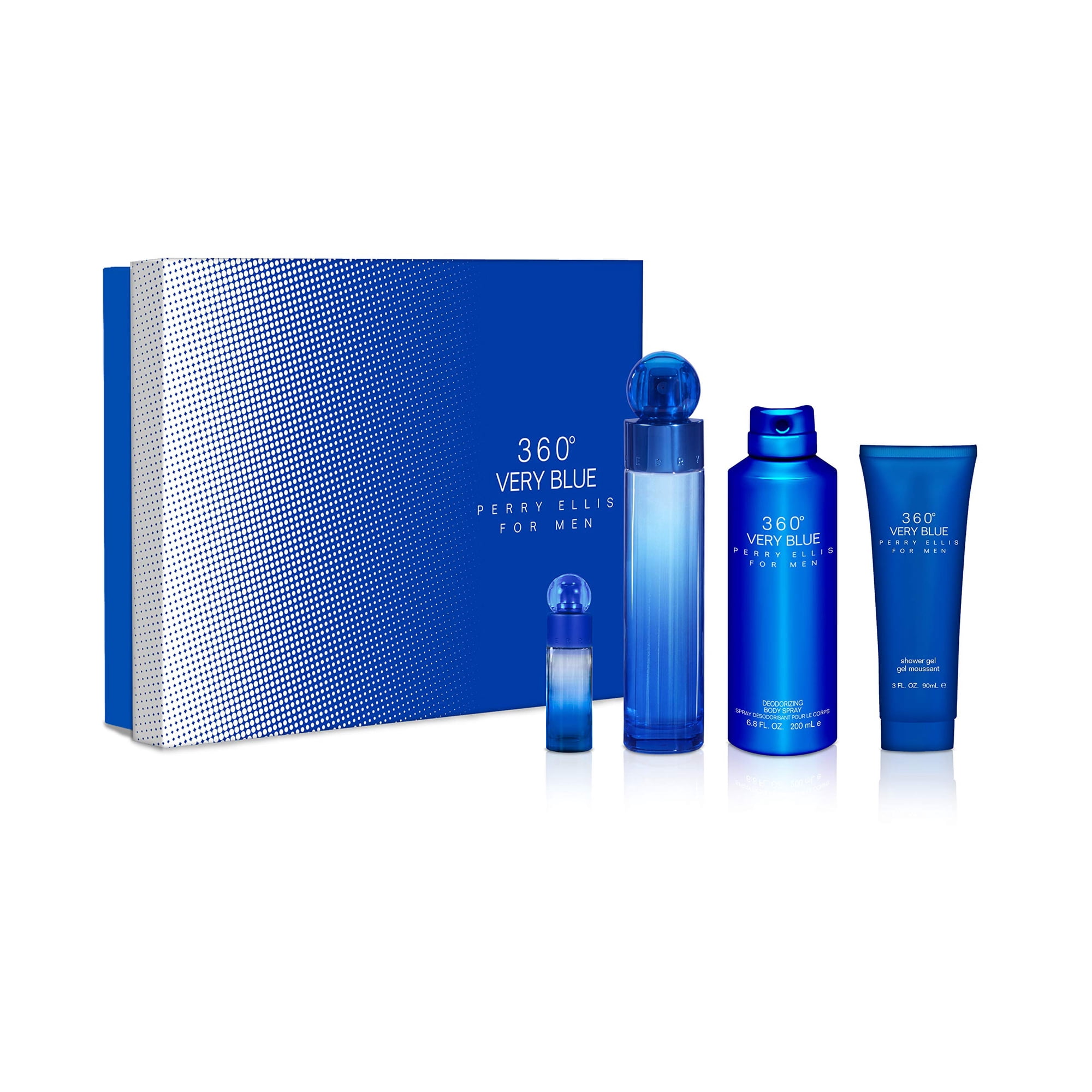 Set De Regalo Perfume Perry Ellis 360 Very Blue De 100 Ml Para Hombre