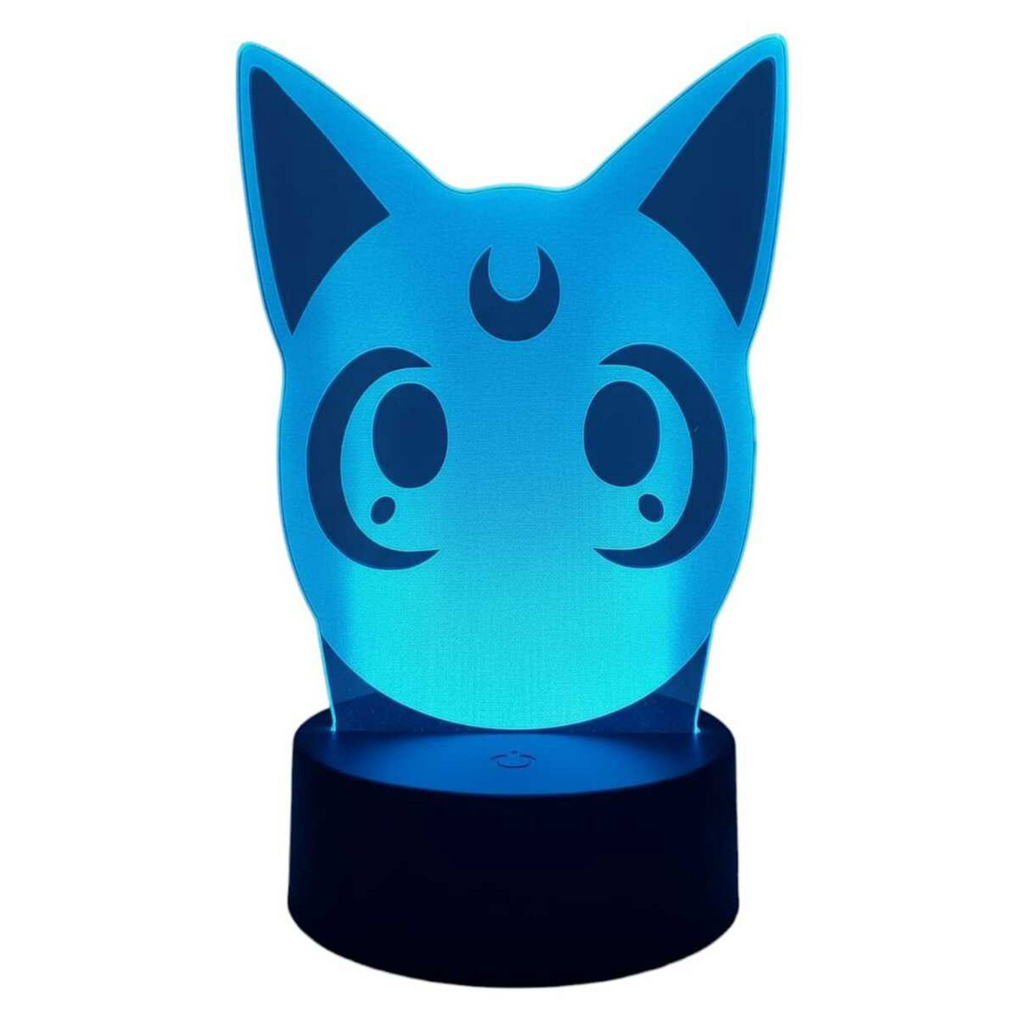 Lelumania - Lampara Ilusion 3d Gato Luna Sailor Moon De 7 Colores, Base Touch