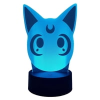 Lelumania - Lampara Ilusion 3D Gato Luna Sailor Moon De 7 Colores, Base Touch