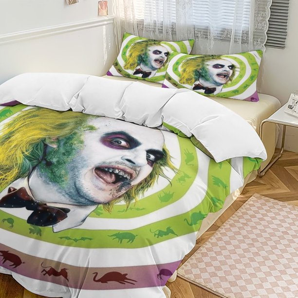 Beetlejuice Beetlejuice 3-Piece Bedding Set Soft Warm And Comfortable Soft Bed Set for Bedroom