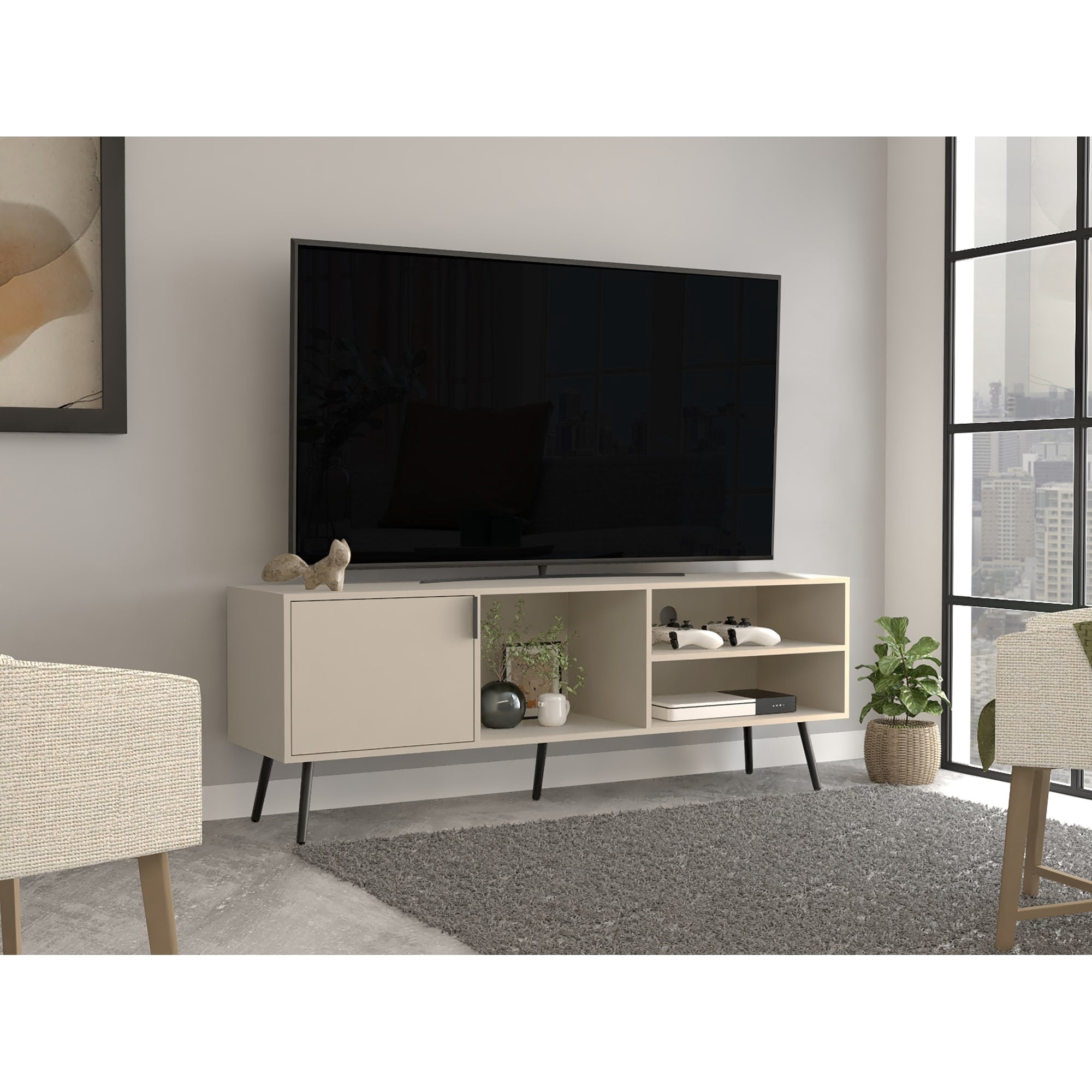 Tuhome - Rack Tv 65" Vulcan 1 Puerta Abatible Capri